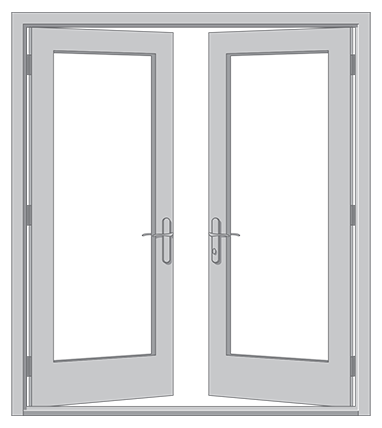 an illustration of a hinged patio door