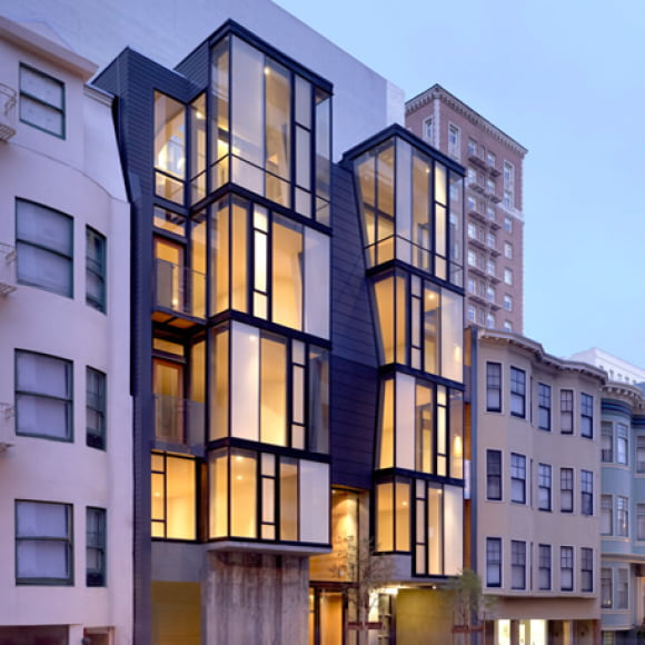 The exterior of a San Francisco apartment building