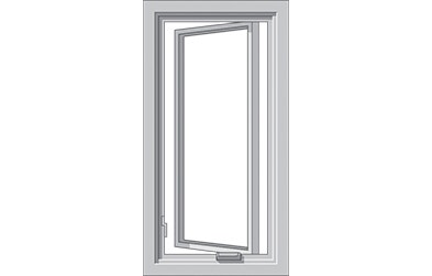 a gray illustration of a casement window