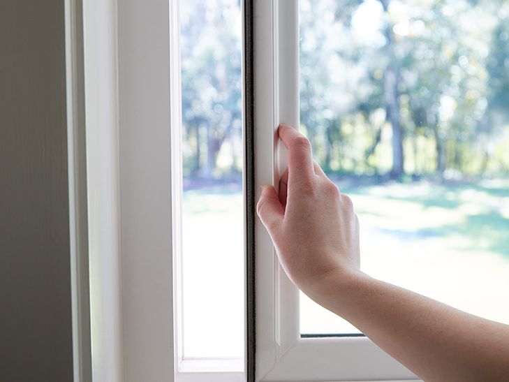 the sash of a sliding window