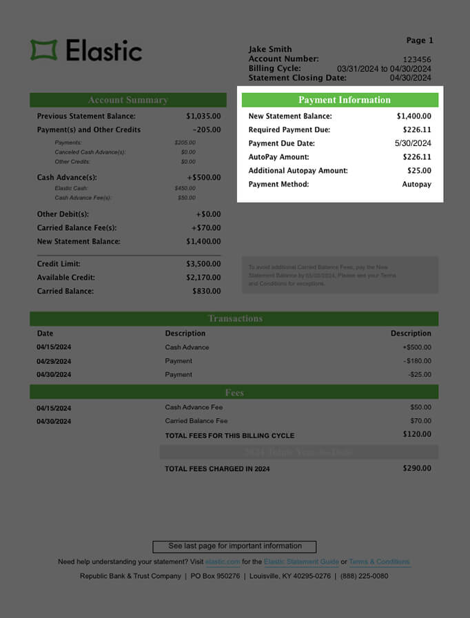 Account Summary Details