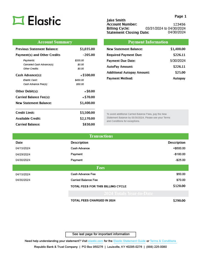 Account Summary Details