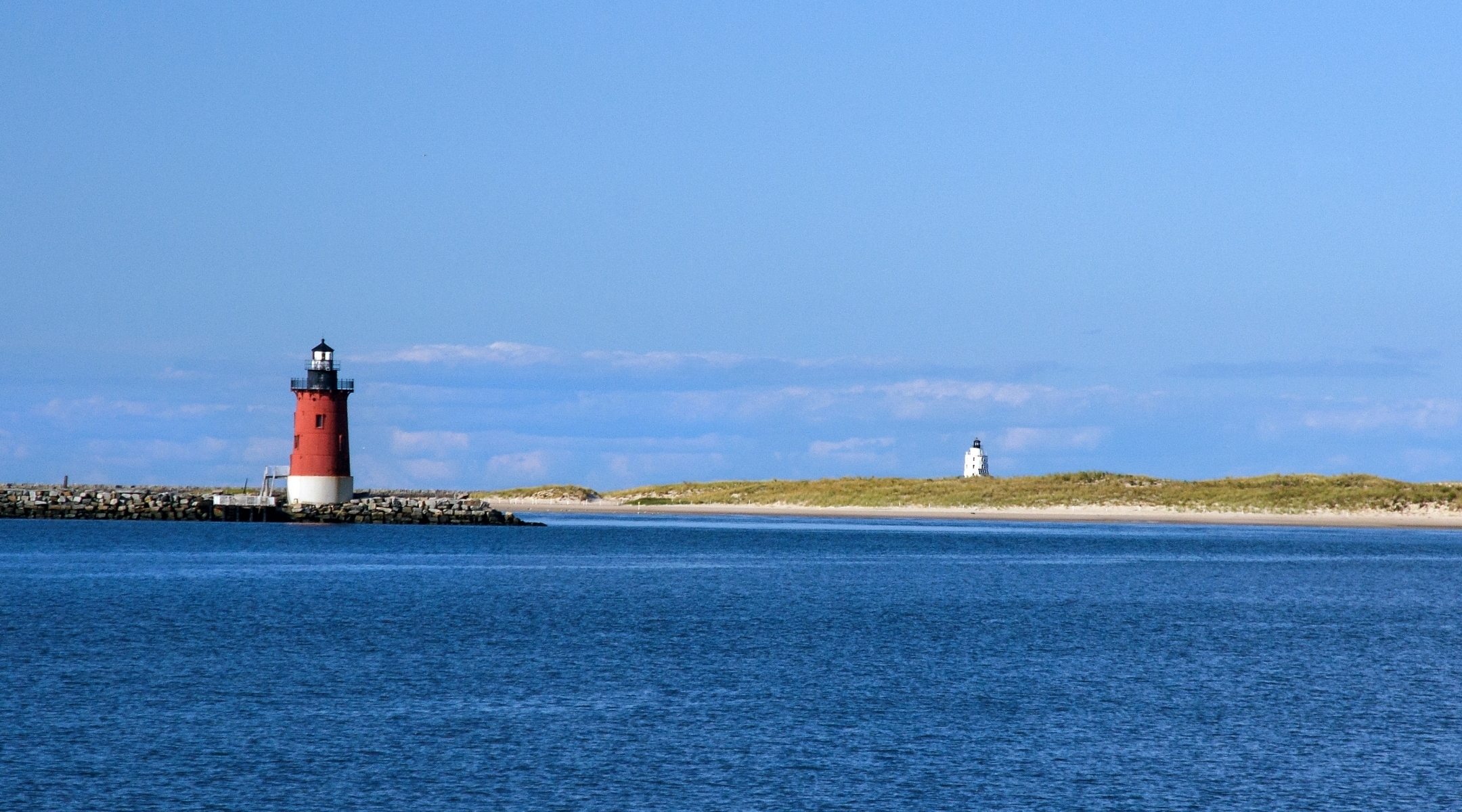 Ocean view with a lighthouse in Delaware