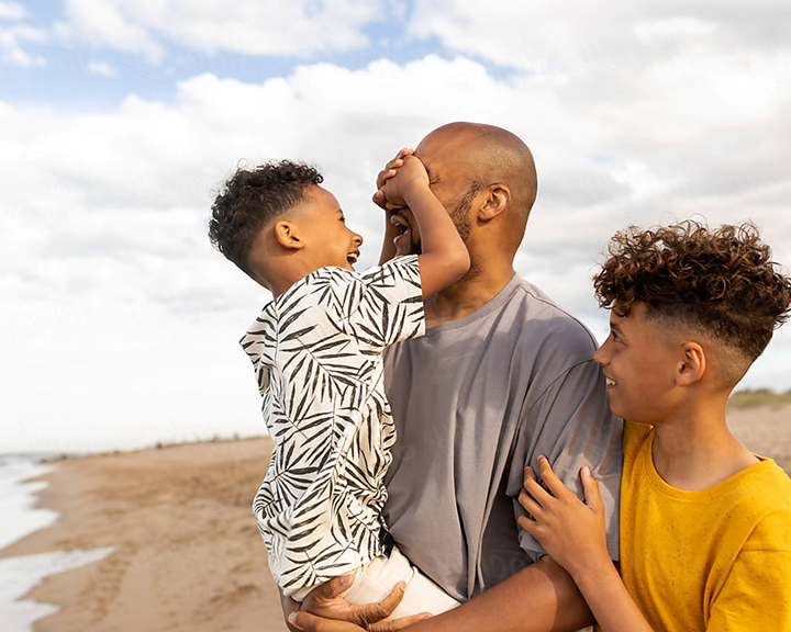 Family on the beach