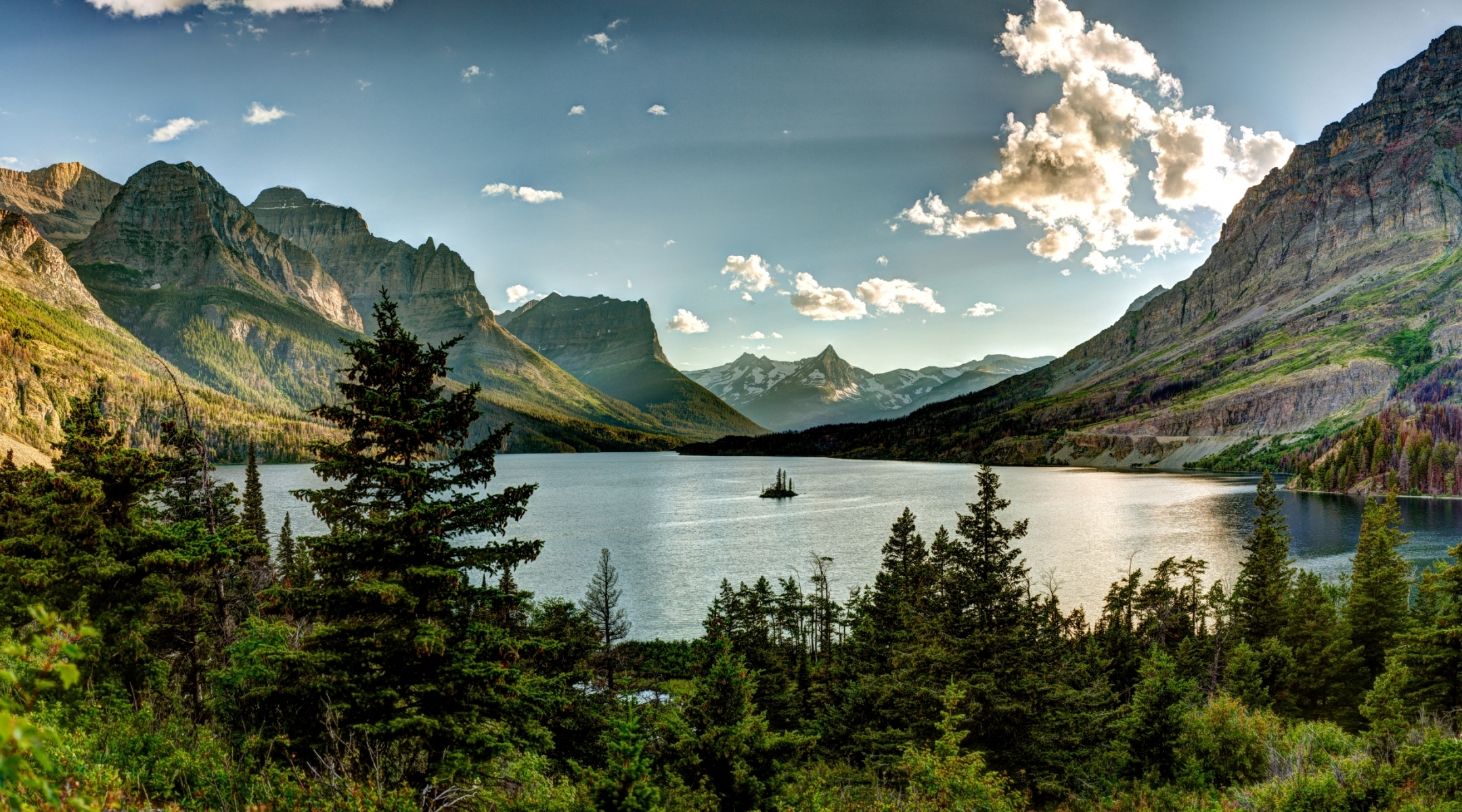 View of a mountain lake in Montana