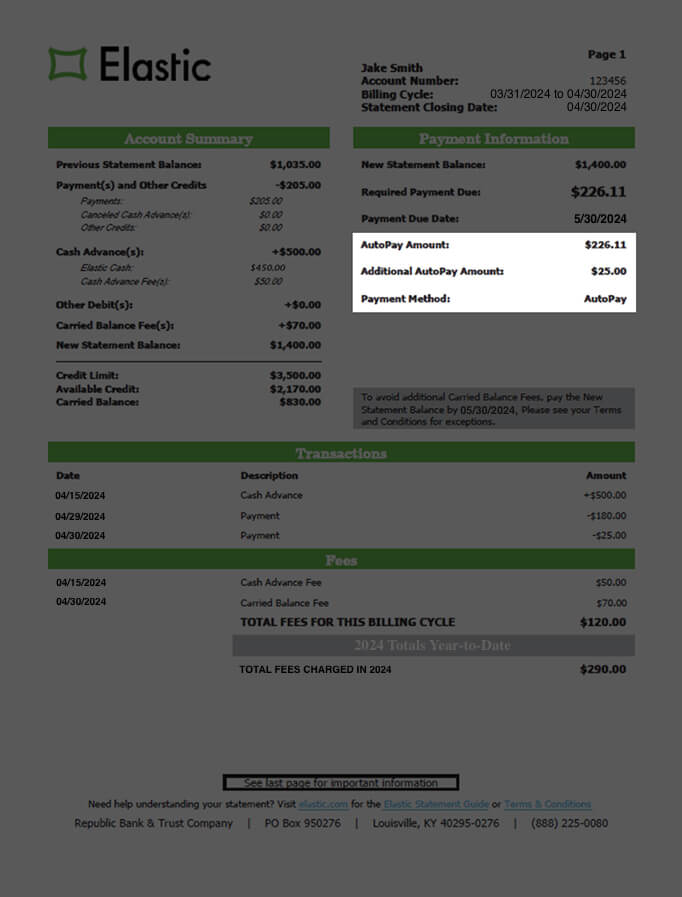Account Summary Details