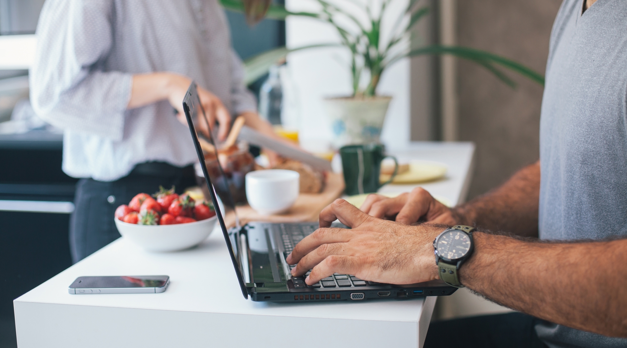 Customer researching renovation loans on a laptop