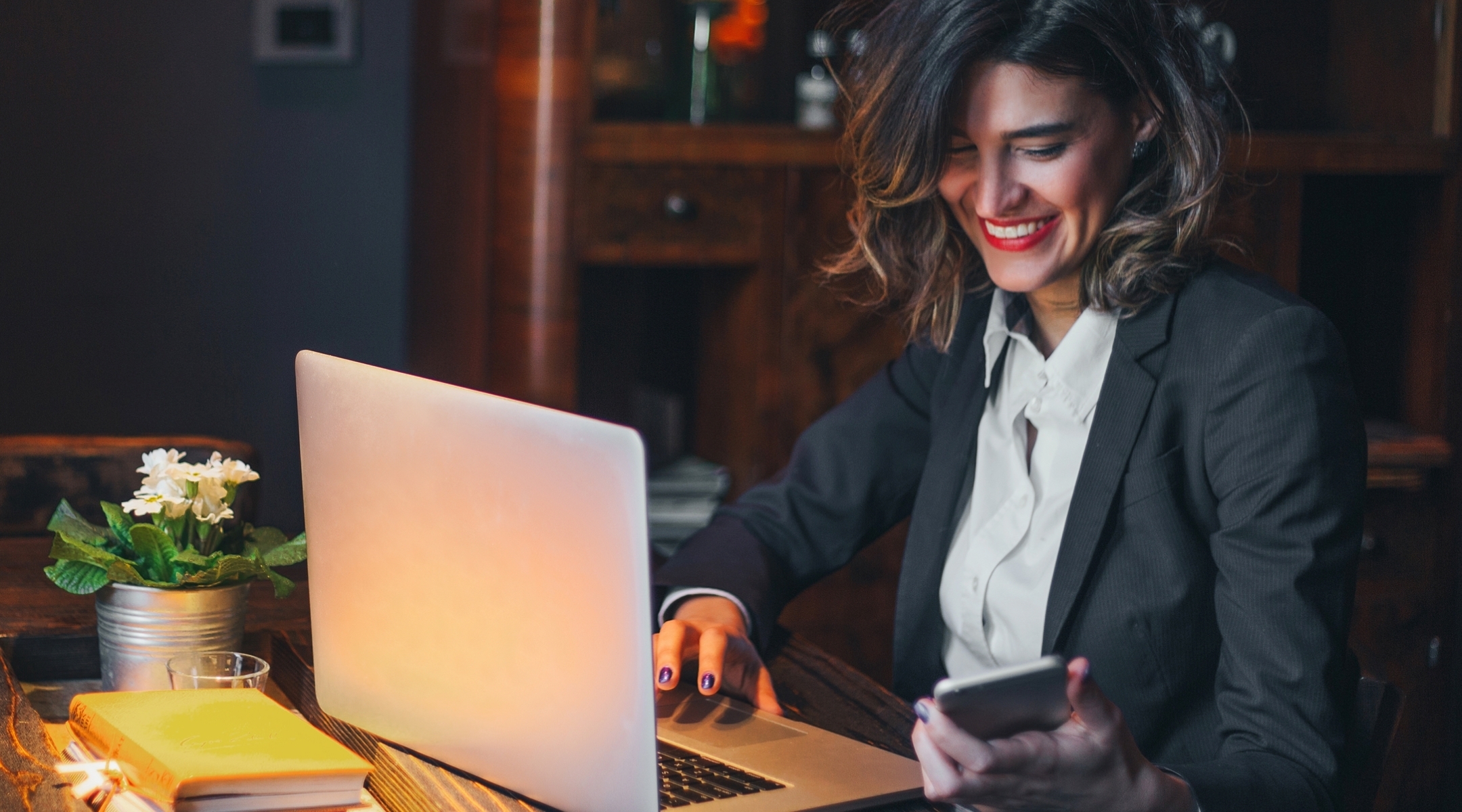 Customer researching short term loans on a laptop