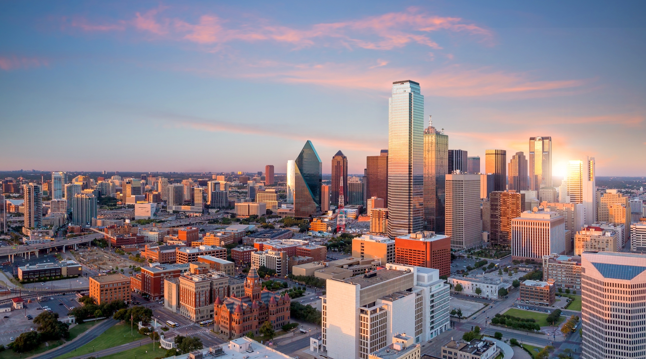 Afternoon view of downtown city in Texas