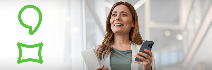 Woman holding a mobile phone