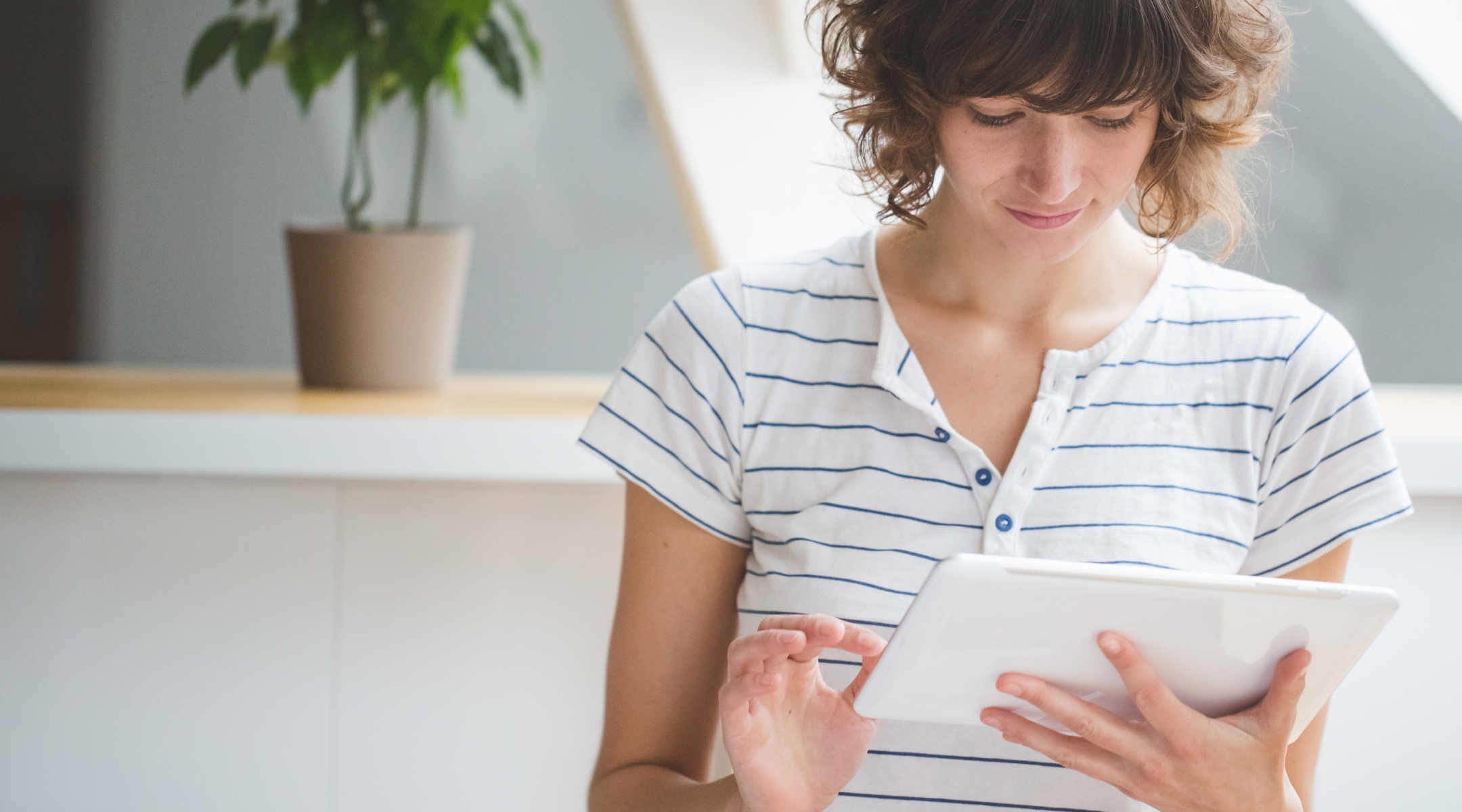 Customer reasearching unsecured loans on a tablet