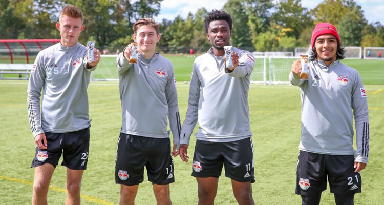 NY Red Bulls Soccer Team With XS™ Sports Protein Shake
