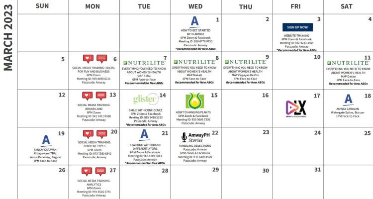 March 2023 Calendar 