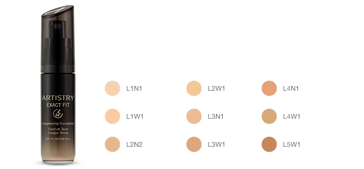 Exact Fit Longwearing Foundation shades