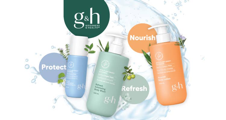 透过 g&h 洁身护体系列发掘植萃成分的效益，从头到脚细心呵护您肌肤，提供滋养、清爽和保护。 