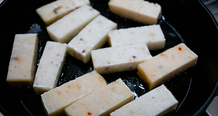 Radish Cakes (Lo Bak Gou) are also known as Chinese turnip cakes