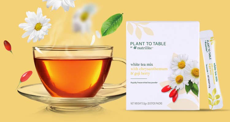 Plant To Table by Nutrilite White Tea Mix With Chrysanthemum & Goji Berry 
