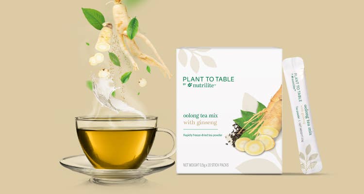 Energise yourself with the Plant To Table by Nutrilite Oolong Tea Mix with Ginseng 