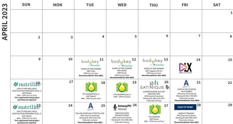 April 2023 Calendar 