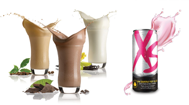 BodyKey Meal Replacement Shakes and XS Energy Drink Pink Grapefruit Fiery Blaze.jpg