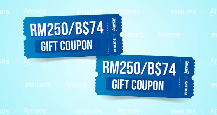 GWP RM500/B$148 Gift Coupon To Buy Amway Products  (Complimentary from Philips Malaysia) 