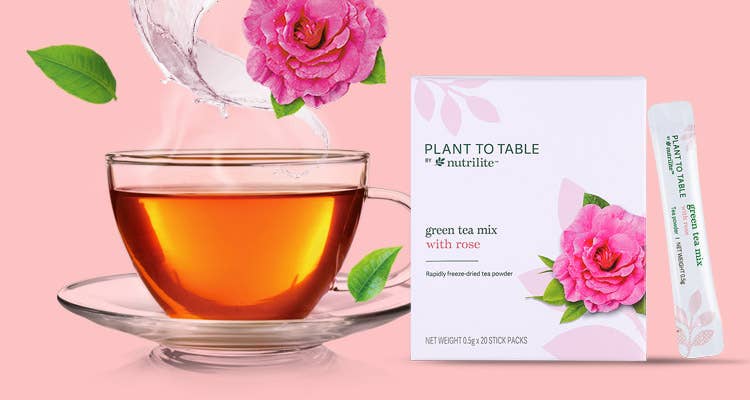Plant To Table by Nutrilite 绿茶混合玫瑰饮料 