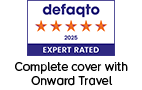 5 Star Defaqto rated Complete cover with Onward Travel