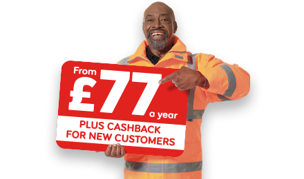 Breakdown Cover from £77 a year, plus cashback for new customers mobile image