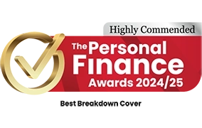 Highly Commended in the Personal Finance Awards 2024/2025 Best Breakdown Cover