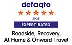 5 Star Defaqto rated Roadside, Recovery & At Home cover with Onward Travel