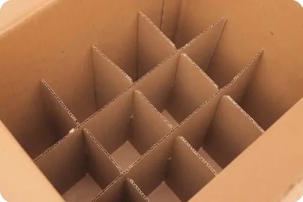 Cardboard dish pack box with dividers for packing dishes and glassware safely during a household move.
