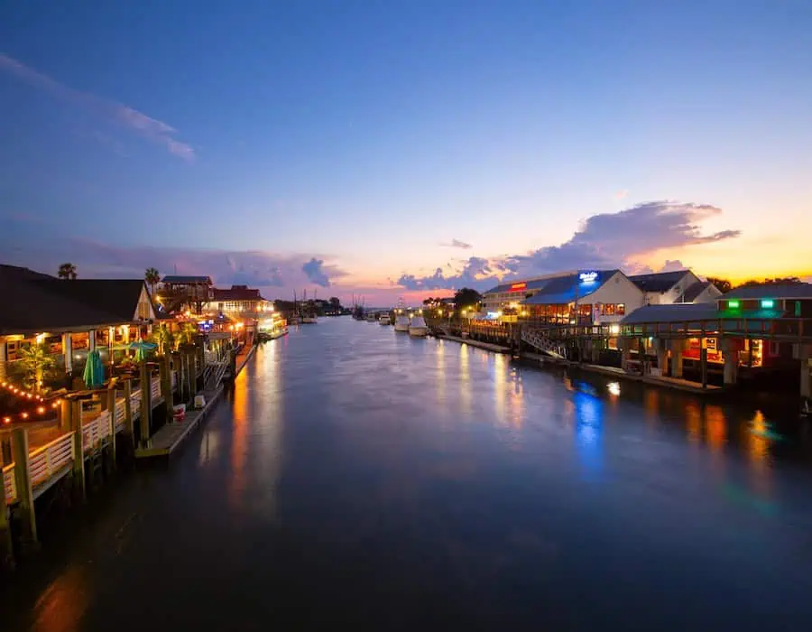 Shem Creek in Mount Pleasant SC at Sunset