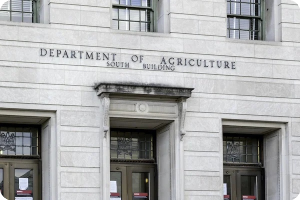 a view of the outside of a Department of Agriculture building