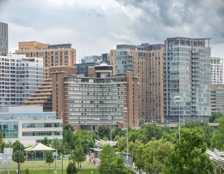 Skyline of downtown Arlington, Virginia, USA.