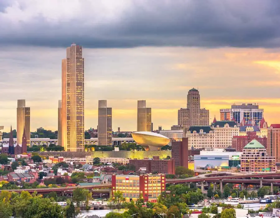 Albany, New York, USA skyline.