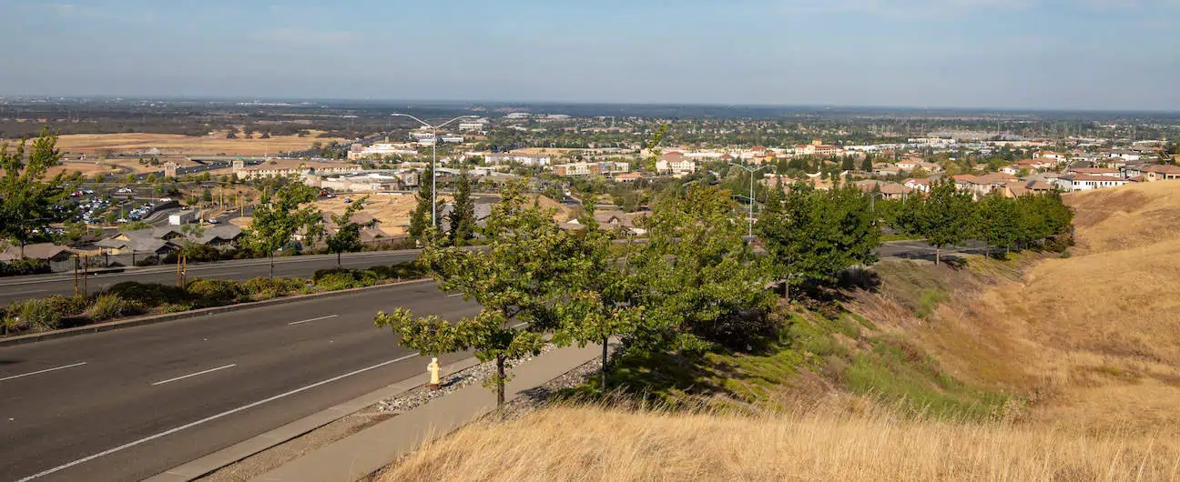 A hillside view of El Dorado Hills, CA