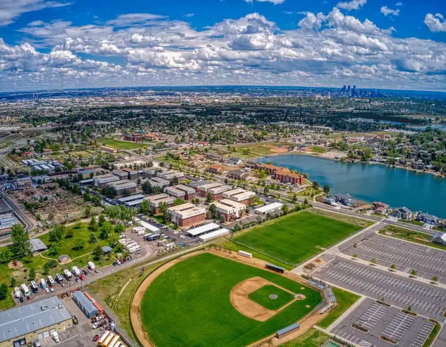 Aerial View of the Denver Suburb of Westminster.