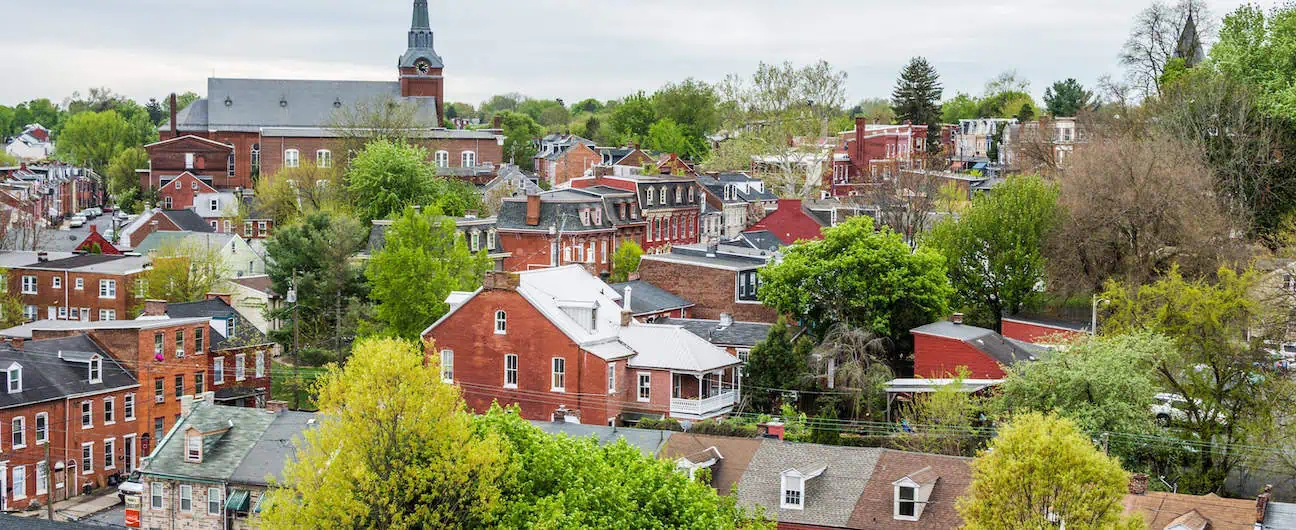 A view of Lancaster, PA during the springtime