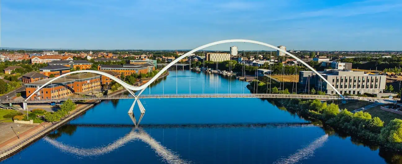 A view of the Infinity Bridge in Stockton, CA