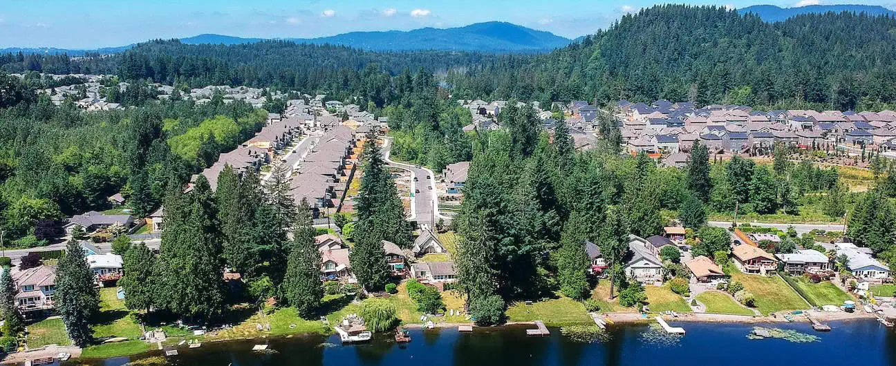 An aerial view of a Renton, WA neighborhood