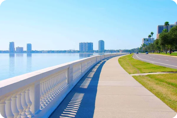A view of Bayshore Blvd in Tampa's Hyde Park neighborhood
