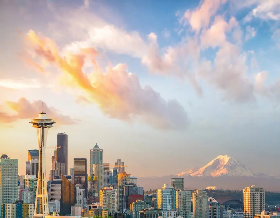 View of downtown Seattle skyline.