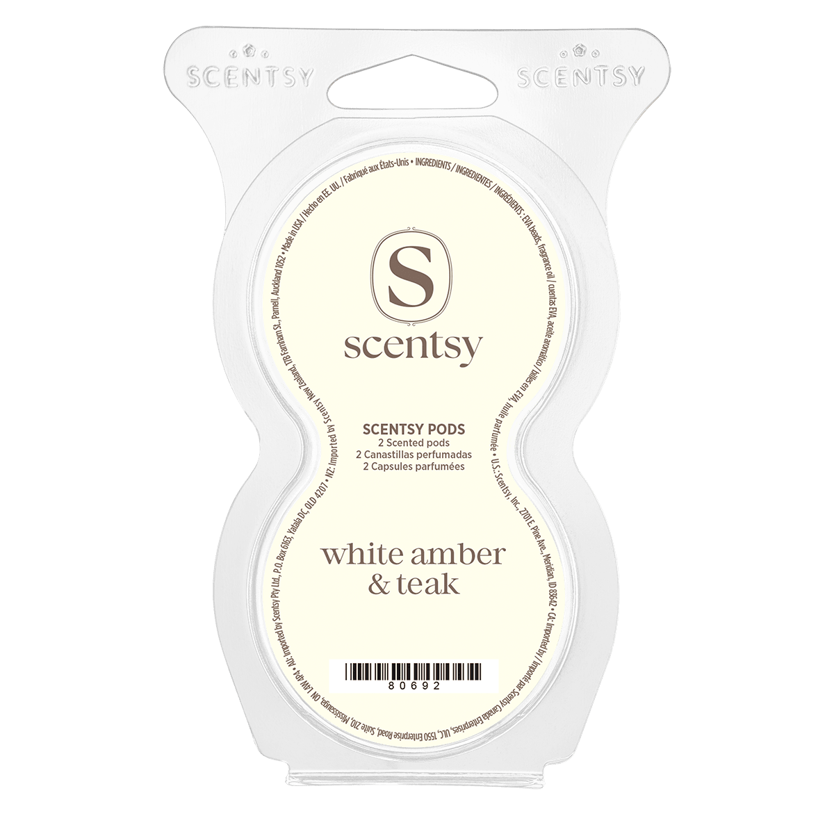 White Amber and Teak Scentsy Pod Twin Pack