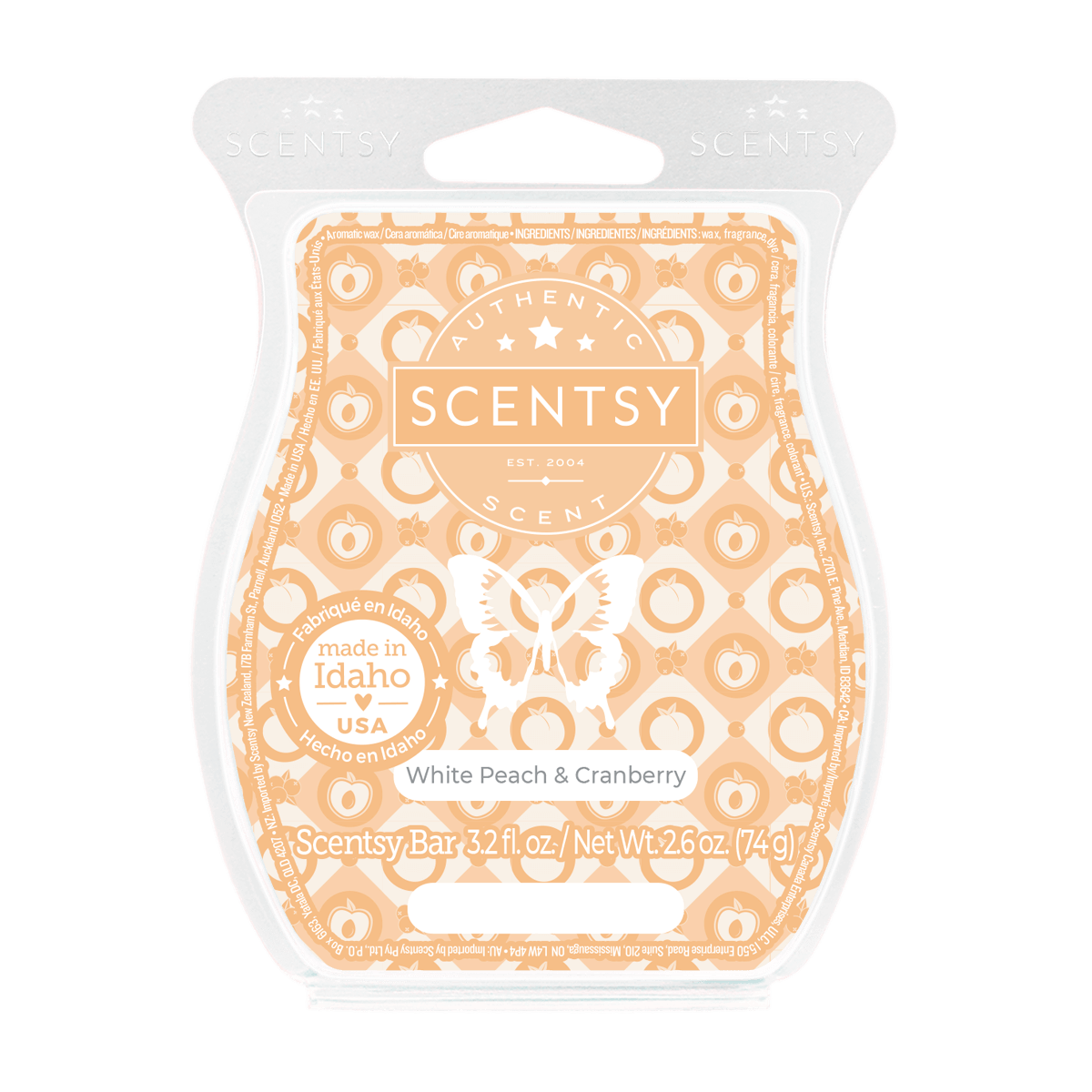 White Peach and Cranberry Scentsy Bar