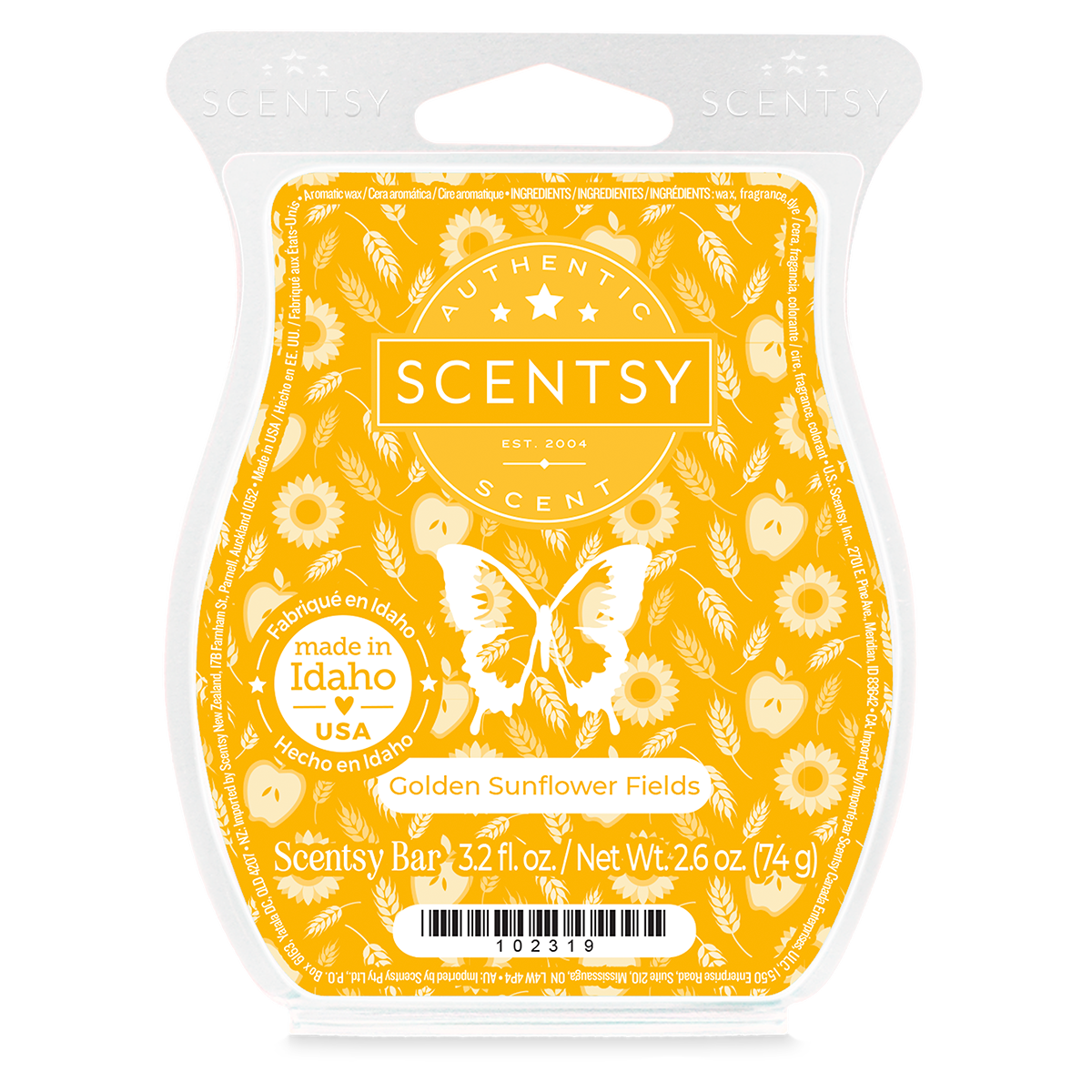 Golden Sunflower Fields Scentsy Bar