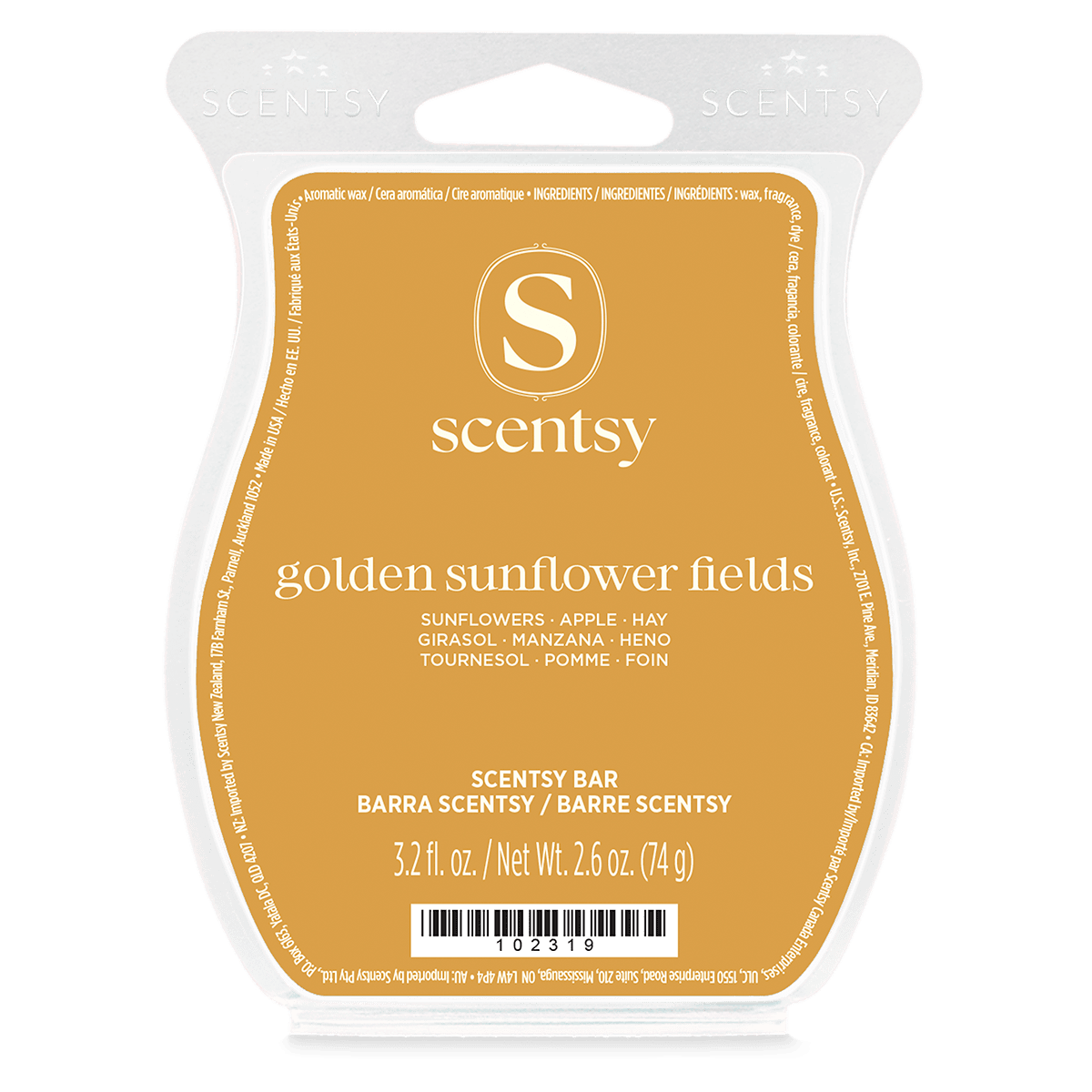 Golden Sunflower Fields Scentsy Bar