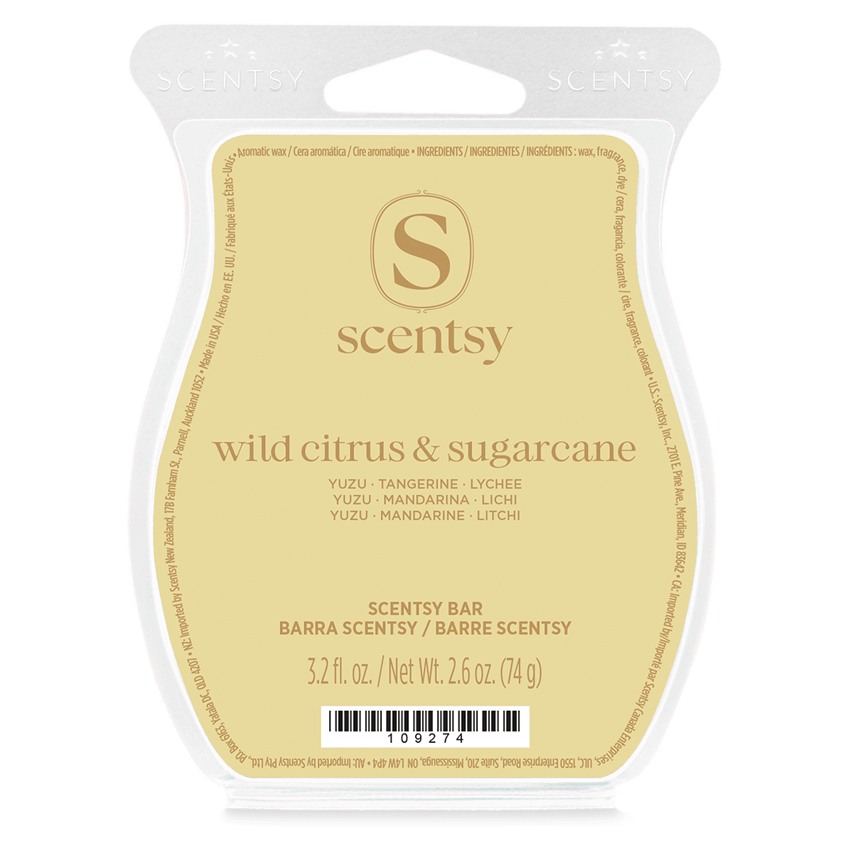 Wild Citrus and Sugarcane Scentsy Bar