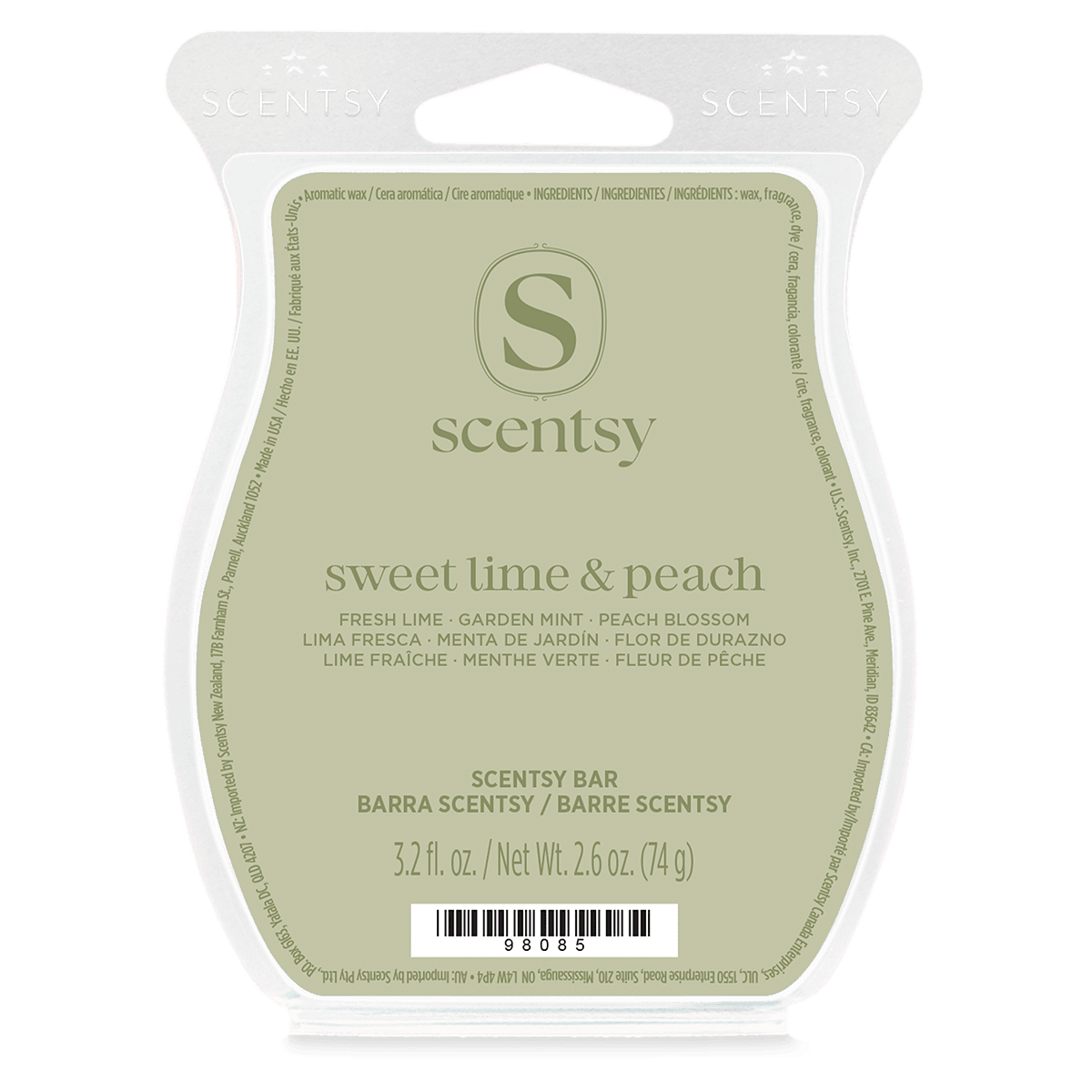 Sweet Lime and Peach Scentsy Bar