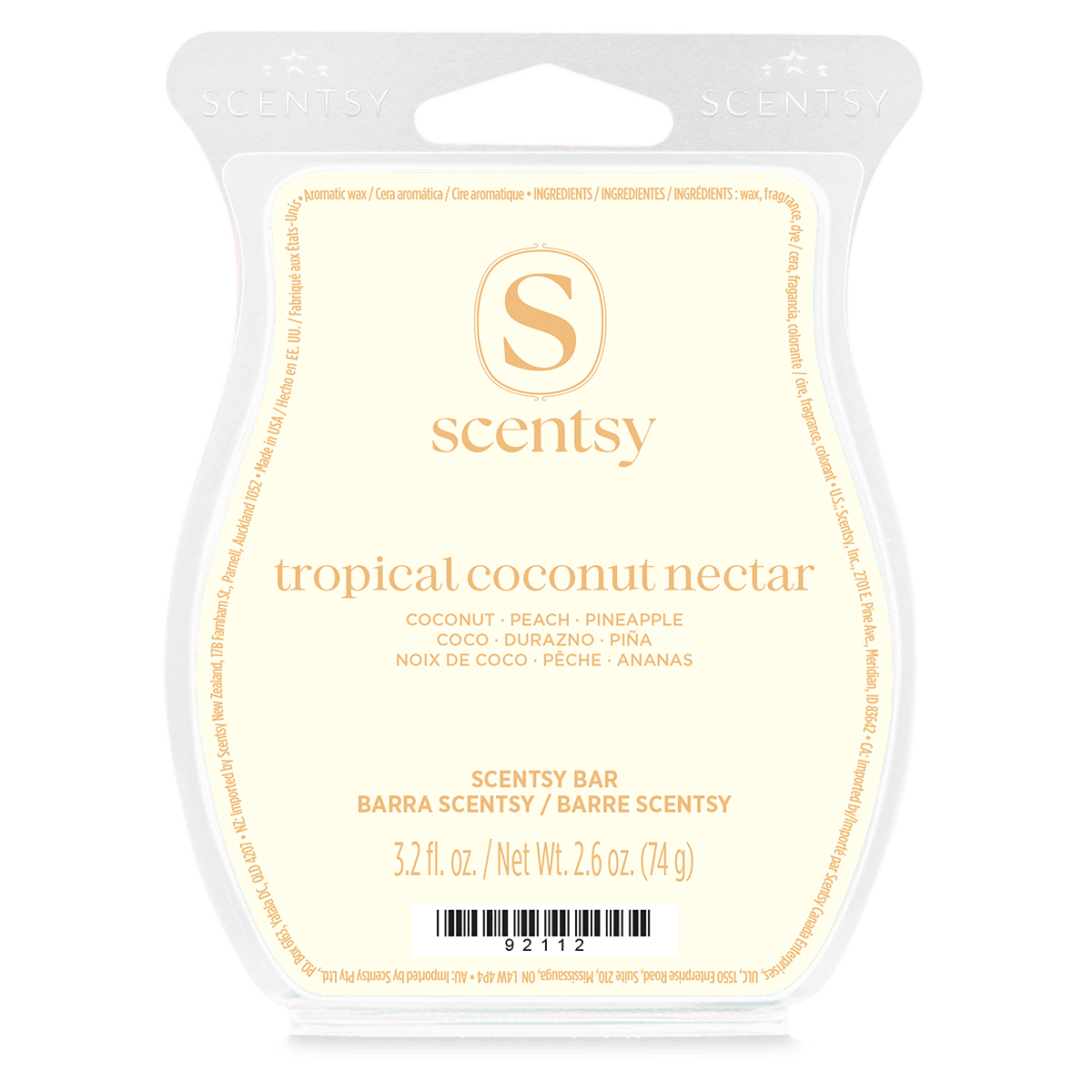 Tropical Coconut Nectar Scentsy Bar