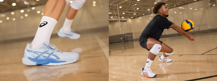 ASICS Athletes playing volleyball.